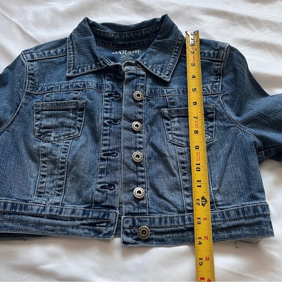 Garage Y2K Cropped Stretch Denim Jean Jacket Medium - Picture 4 of 9